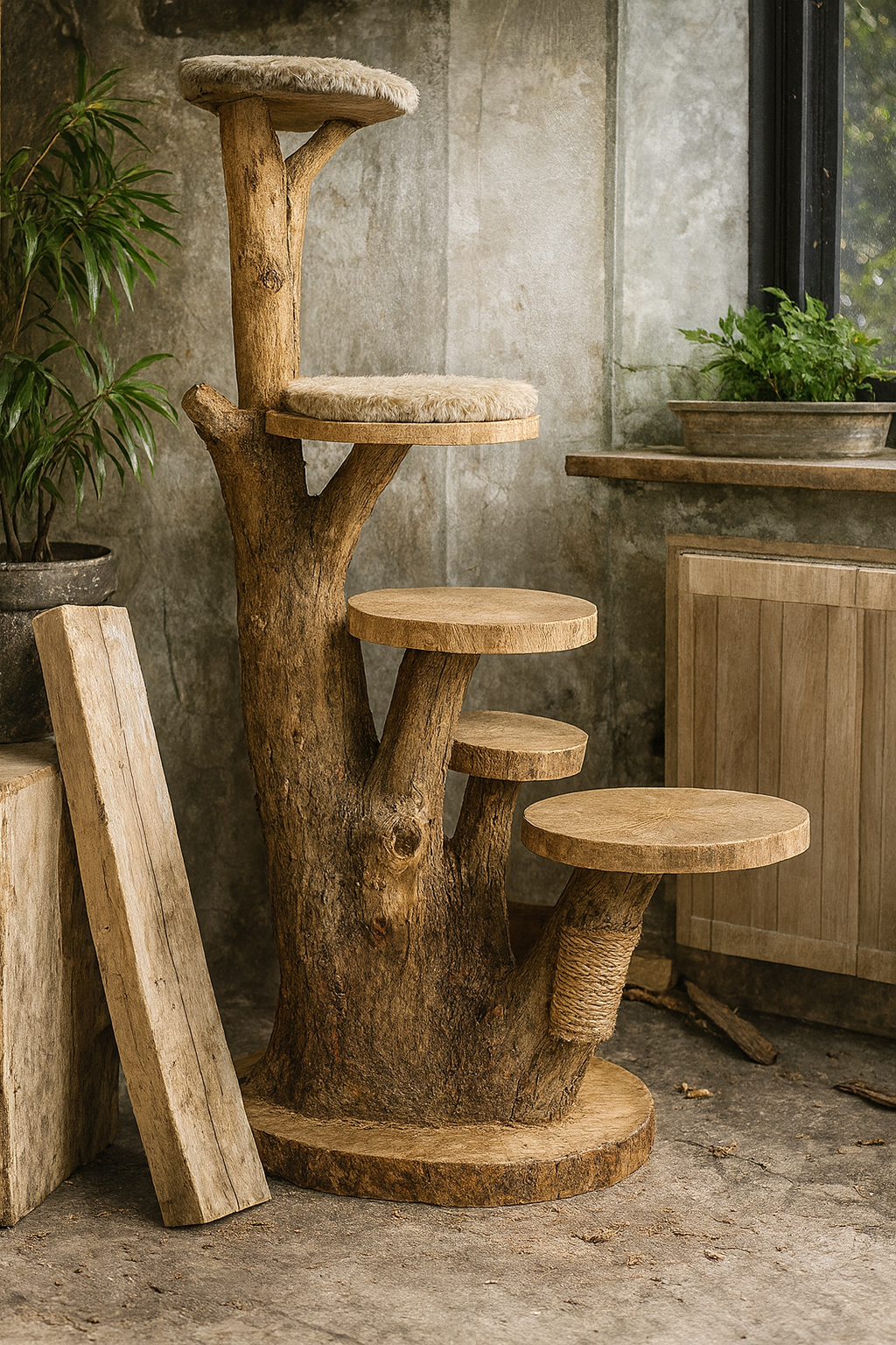 Création sur mesure pour chats : aménagement personnalisé en bois