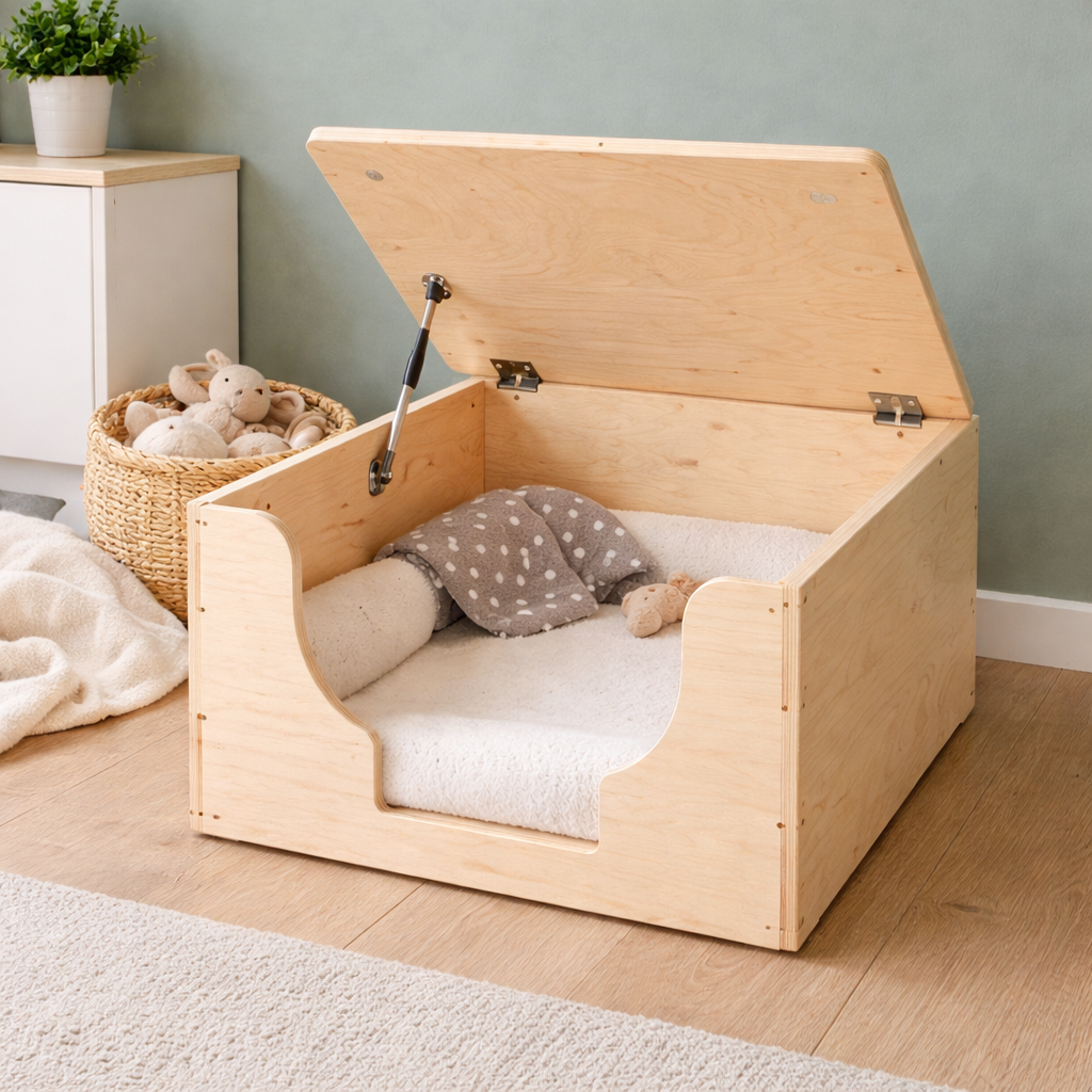 Caisse de naissance pour chat sur mesure en bois, confortable et sécurisée